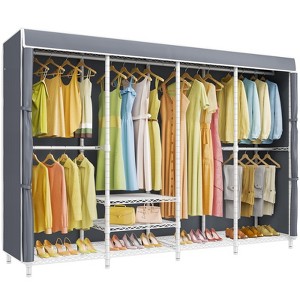 VIPEK V40C Plus Heavy Duty Clothes Rack with Cover, Extra Large Covered Wardrobe Closet Black Rack with Polyester Fabric Cover, Max Load 1300lbs - 1 of 4