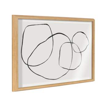 18" x 24" Blake 869 Going In Circles Framed Printed Glass Natural - Kate & Laurel All Things Decor