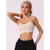 Allegra K Women's Spaghetti Strap Camisole Ribbed Sports Bras Workout Adjustable Straps - 4 of 4
