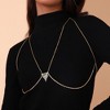SOHI Women's Emerald Green:Crystal Silver The Pendre Décolletage Body Chain - 4 of 4