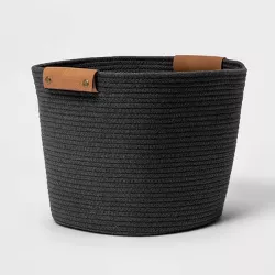 13" Decorative Coiled Rope Basket Gray Charcoal - Brightroom™