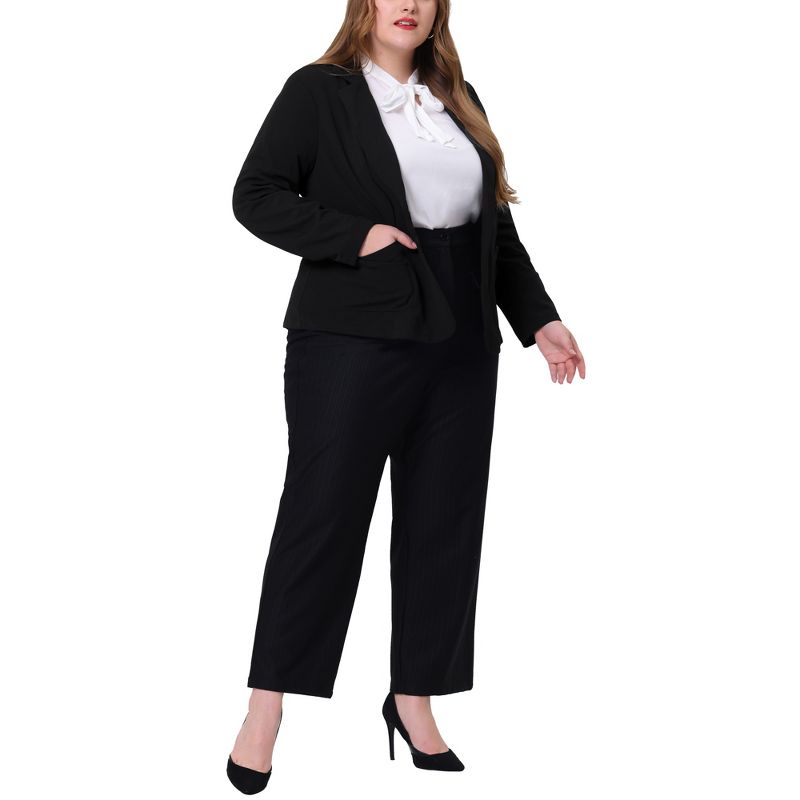 Agnes Orinda Women's Plus Size Work Formal Notch Lapel Buttons Front Pockets Blazers, 2 of 7