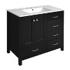 YOOCOZZ 36'' Freestanding Bathroom Vanity with Ceramic Sink,4 Drawers& Soft Closing Doors-Black - 2 of 4