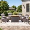 Buenhomino Luxury 7 Piece Wicker Patio Furniture Set with 41" Fire Pit Table - Outdoor Swivel Rocker Chairs Set of 4 with 2 Glass Side Tables - 2 of 4