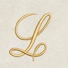 Avanti  Ivory with Gold Script Monogram Fingertip Towel Letter   L - 2 of 3