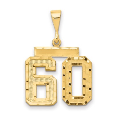 Black Bow Jewelry 14K Yellow Gold, Varsity Collection, Medium D/C Pendant Number 60