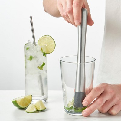 Stainless Steel Cocktail Muddler with Textured Base