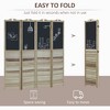 Gulches 4-Panel Folding Room Divider with Blackboard, 5.5 Ft Tall Freestanding Privacy Screen Panels for Bedroom or Office, White - 3 of 4