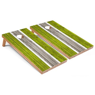 Skip's Garage Lime Striped Cornhole Board Set, Includes 2 Boards, 8 ...