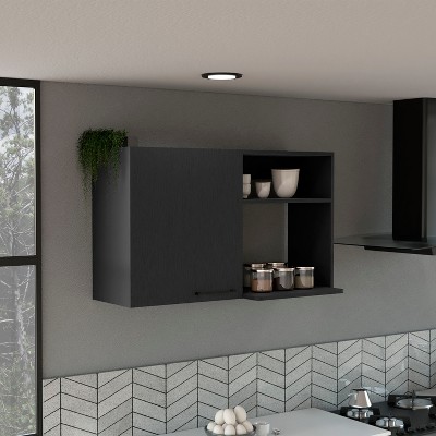 Vynxaria Modern One Door Wall Cabinet with Two Shelves