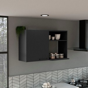 Vynxaria Modern One Door Wall Cabinet with Two Shelves - 1 of 4