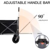 RISOKEYS Heavy Duty Collapsible Folding Wagon Cart with All-Terrain Wheels & Foot Brake,200Lbs Capacity Garden Utility Wagon for Beach,Camping - 4 of 4
