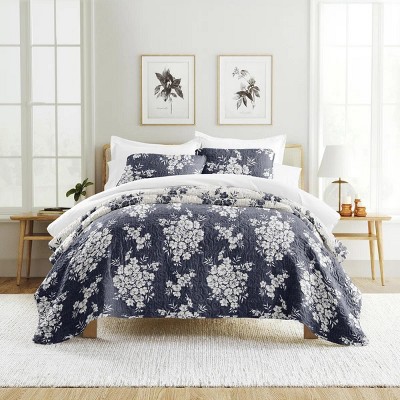 FIONECA Quilt Set- Lightweight - All Season Quilted Coverlet - Distressed Bouquet