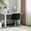 Karl Home Cute Modern Teddy Swivel Chair Armless Adjustable Height Office Desk Chair with No Wheels and Backrest Support in black - 3 of 4