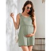 Women's Maternity Scoop Neck Rompers Casual Sleeveless Tank Jumpsuits Summer Shorts Overall with Pockets - 3 of 4
