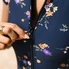 Women's Floral Short Sleeve Rash Guard Zipper Front One Piece Swimsuit - Cupshe - 4 of 4