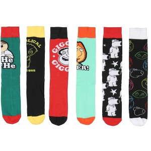Family Guy Peter Griffin Stewie Lois Giggity Crew Socks For Men Women 6 Pairs - 1 of 4