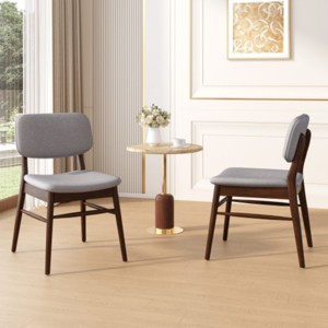 Set of 2 Mid-Century Modern Upholstered Dining Chairs with Comfortable Backrest, Wood Side Chairs for Kitchen or Dining Room – The Pop Home - 1 of 4