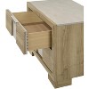 1pc Driftwood Nightstand Two Drawer Wooden Bedroom Furniture - 2 of 4