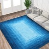 Area Rug Modern Ombre Bordered Machine Washable Rug for Living Room Bedroom Border Gradient Stain Resistant Accent Rug - 2 of 4