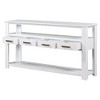 PAGED Vintage Console Table with 4 Drawers, 2-Shelf Entryway Sofa Table with Retro Handles, Modern Entryway Table with Storage - 3 of 4