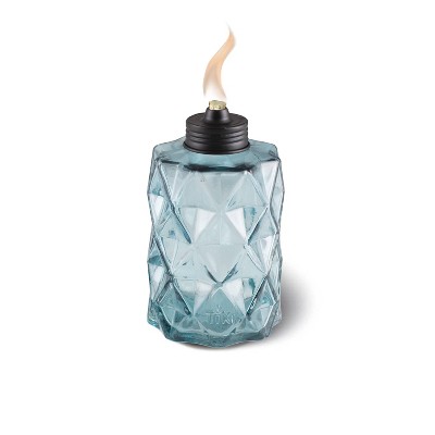 TIKI Table Top Diamond Glass Oil Lamp - Blue_4