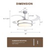Ludomide 48" Modern Retractable Ceiling Fan with Lights and Remote, Silver Dimmable LED Chandelier Fandelier, Silent Reversible Invisible Fan - 3 of 4