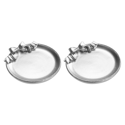 Unique Bargains Mini Vintage Decorative Bow-Knot Decorative Jewelry Tray 2 Pcs