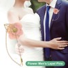 Unique Bargains Wedding Camellia Flower Lapel Pin with Leaf Brooch for Men Suit 10 Pcs - 4 of 4
