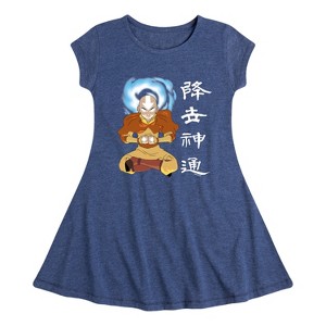 Girls' - Avatar: The Last Airbender - Aang Avatar State Fit & Flair Cap Sleeve Dress - 1 of 4