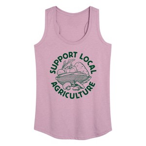 Women's - Instant Message - Support Local Agriculture Graphic Racerback Tank - 1 of 4