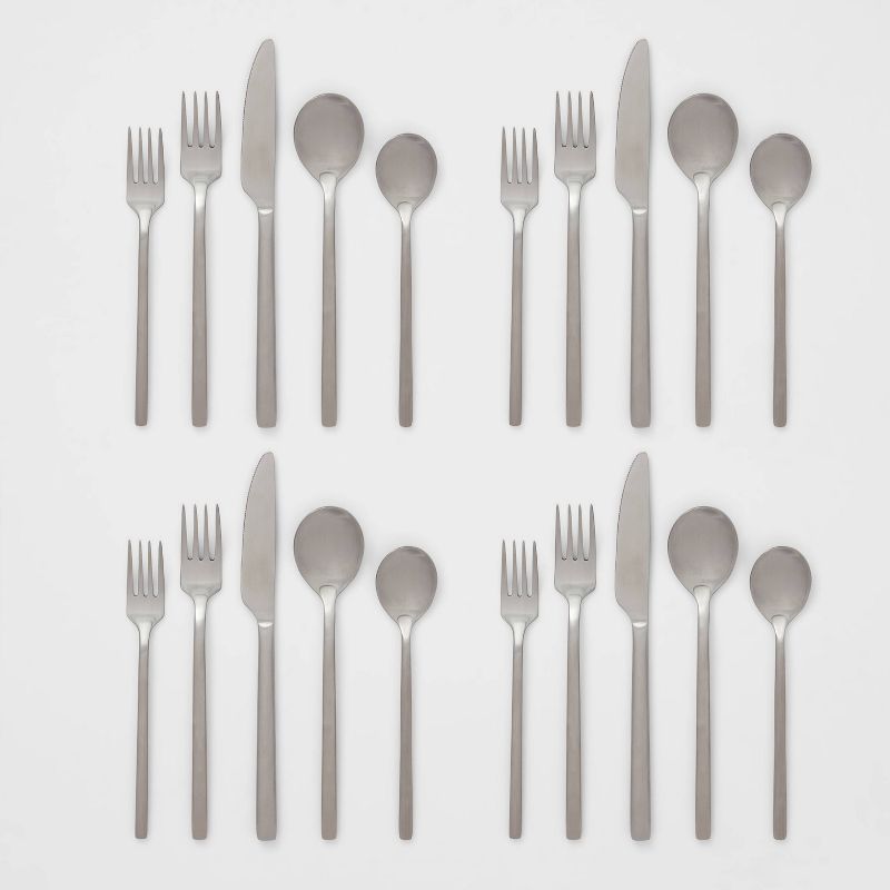 20pc Ashby Flatware Set Silver - Threshold&#8482;, 5 of 9