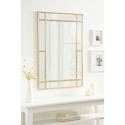 Gold Leaf Rectangular Wood Framed Vanity Mirror, 24 x 36