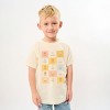 The Juniper Shop Checkered Floral Chart Youth Short Sleeve Tee - S - Cream - 3 of 4