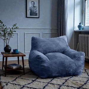 Mshliw Oversized Foam Bean Bag Armchair with Corduroy Fabric, Single Sofa, Ergonomic Armrests, Deep Seating, Durable Stitching and Supportive Lounge - 1 of 4
