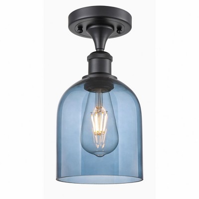 Bella - 1 Light Semi-Flush Mount In Industrial Style-10.75 Inches Tall and 5.5 Inches Wide