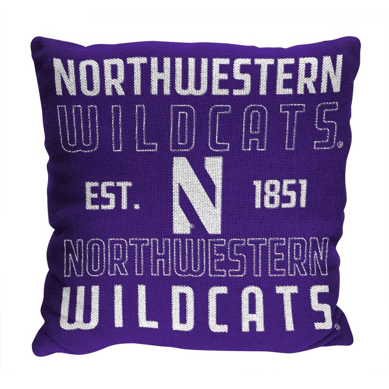 NCAA Northwestern Wildcats Stacked Woven Pillow, 1 of 4