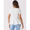 INSPIRE CHIC Women's Short Sleeve Round Neck Stretch Business Classic Peplum Top - 3 of 4