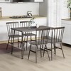 Tangkula 5PCS Dining Table Set for 4 Rectangular Kitchen Table & 4 Chairs w/ Metal Frame Grey Oak - 2 of 4