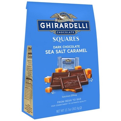 Ghirardelli Large Squares Bag, Dark Chocolate & Sea Salt Caramel 12.7 OZ