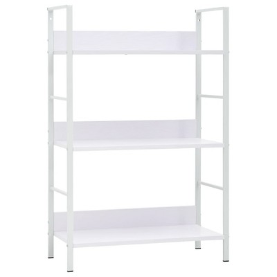 vidaXL 3-Layer Book Shelf White 23.6 in.x10.9 in.x35.6 in. Engineered Wood