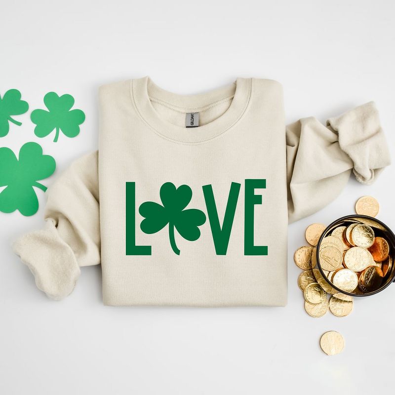 Simply Sage Market Women's Graphic Sweatshirt Love Clover St. Patrick's Day, 4 of 5