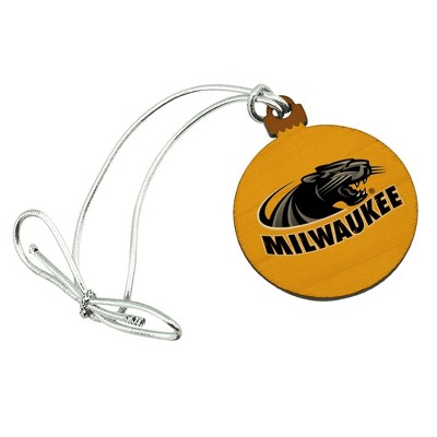 University of Wisconsin Milwaukee Official Logo Mini Small Tiny Wood Christmas Tree Holiday Ornament