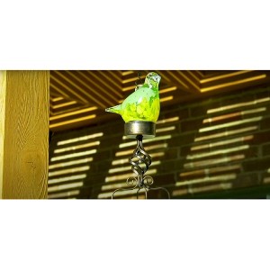 Solar Glass Bird Wind Chimes Yellow - Ultimate Innovations: Modern Outdoor Sculpture, Solar-Powered, Includes AAA NiMH Batteries - 1 of 3