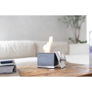 FLIKR Fire Square Personal Outdoor Tabletop Fireplace Silver - 1 of 4
