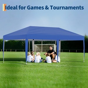 3m x 6m Folding Tent, 4-Way Silver-Coated Oxford Cloth, Water-Resistant & UV Protection, Portable Shelter for Outdoor Events - 1 of 4