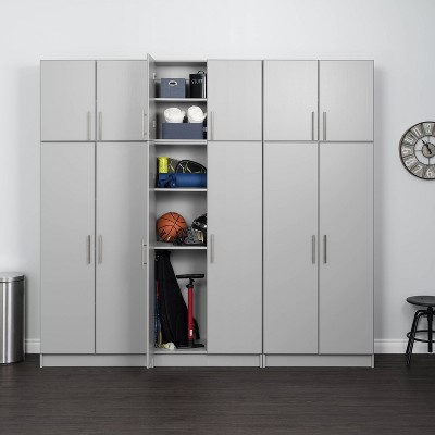96" Elite with 6 Storage Cabinet Set Light Gray - Prepac