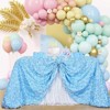 Wikineon Light Blue Rose Tablecloth 3D Floral Satin Rectangle Table Cloths 60x102 Inch for Wedding Birthday Party Outdoor Ceremony Floral Table Cloth - 4 of 4