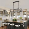 PAKOKULA Industrial 35.4 in. 5-Light Black Dimmable Linear Geometric Chandelier for Kitchen Island - 2 of 4