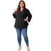 Agnes Orinda Women's Plus Size Long Sleeve V Neck Chiffon Flowy Blouses - 3 of 4